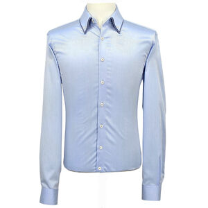 Mens Textured Dress Shirt Lindbergh Blue Modern Fit Large Quiet Luxury